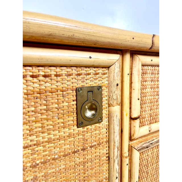 1970s Vintage 70's Dal Vera Italian Rattan Sideboard For Sale - Image 5 of 12