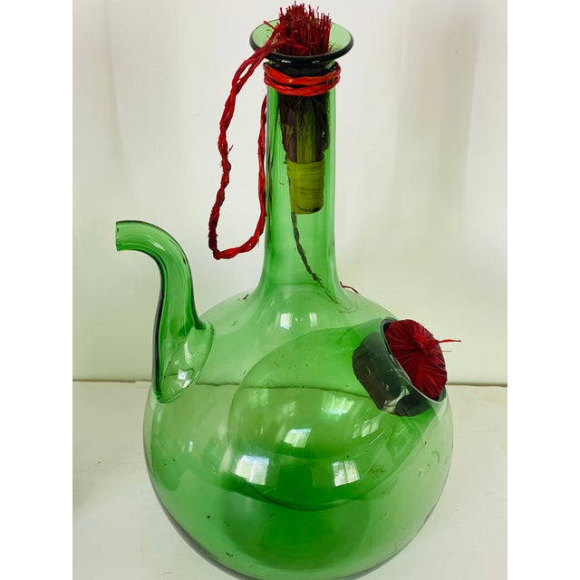 1900 - 1909 Pair Unique Antique American Vine Bottles Blown Glass For Sale - Image 5 of 5