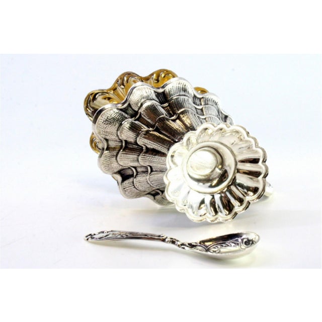 American Silver Salt Shaker with Reliefs and Applications For Sale - Image 3 of 8