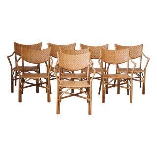Handcrafted Dalma Brown Nina Bamboo and Rattan Chair with Cane Woven Details For Sale