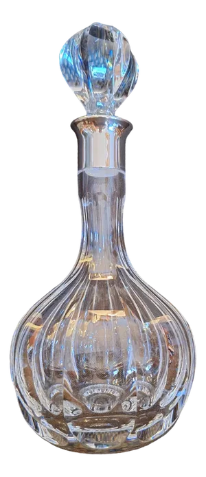 Vintage German Crystal Glass Carafe with Sterling Silver Neck by Gayer + Krauss, 1980s