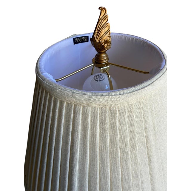 Table Lamp Twisted Ancanthus Leaves With Frederick Cooper Lamp Shade For Sale - Image 4 of 10