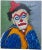 Contemporary Mid-20th Century Khouresserian, Expressionist Clown Portrait, Oil on Canvas For Sale - Image 3 of 5