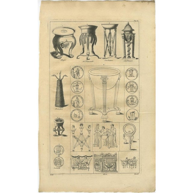 Bernard de Montfaucon, Roman Ritual Vessels & Antiquities, 1721, Engraving For Sale - Image 3 of 10