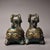 Late 19th Century Pair of Antique Bronze Ram Vessels With Gold and Silver Inlay, 3800g Total For Sale - Image 5 of 10
