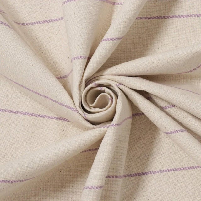 Cadiz Stripe Mauve Double Width Fabric - Sample For Sale - Image 4 of 5