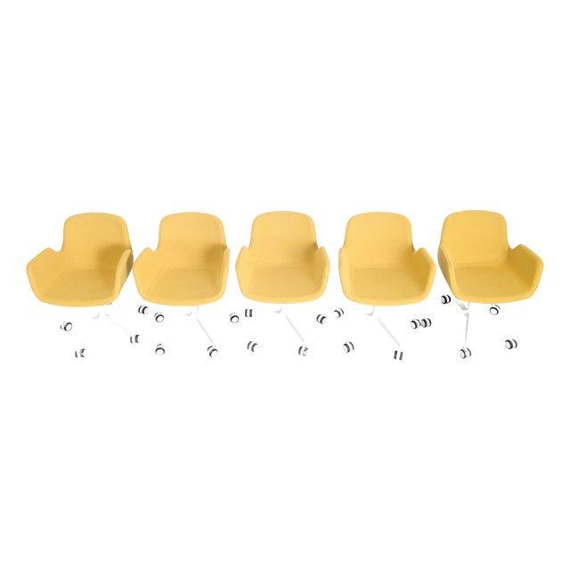 S131 Chairs with Hee Welling Fabric Armrests from Lapalma, Set of 5 For Sale