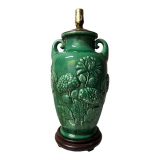 Antique Awaji Pottery Vase Lamp For Sale