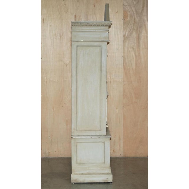 Tall Antique Georgian Painted Town House Wardrobe with Drawers For Sale - Image 10 of 16