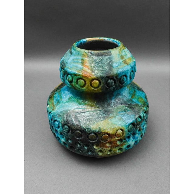 Alvino Bagni Italy For Raymor Sea Garden Mid Century Modern Art Pottery Vase. Measures approximately 8 1/4" diameter, 8"...