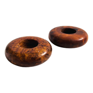Burlwood Tealight Candle Holders - Set of 2