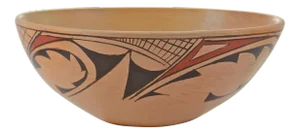 Hopi Style Hand-Coiled Golden Burnished Bowl