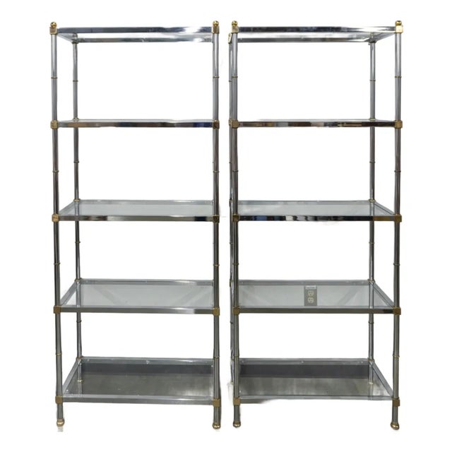 Pair of Vintage Midcentury Étagère Attributed to Maison Jansen For Sale