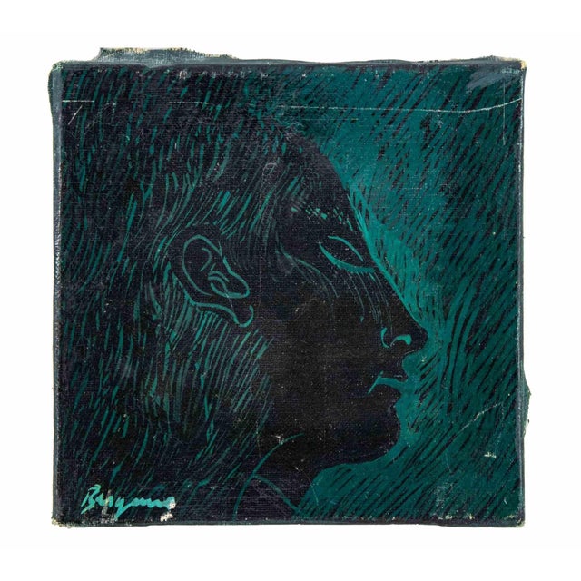 Danilo Bergamo, Man, Original Oil on Canvas, 1970s For Sale - Image 4 of 5