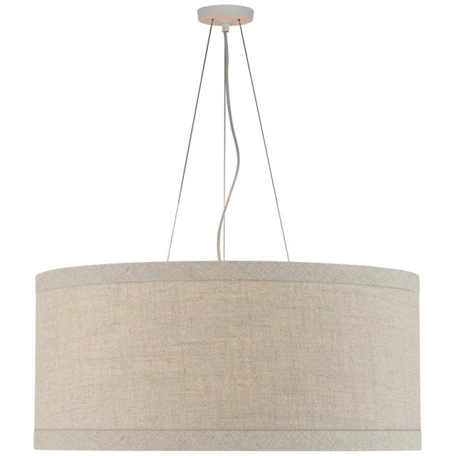 Walker Large Hanging Shade in Light Cream with Natural Linen Shade Designer: kate spade new york Fixture Height: 13.5"...