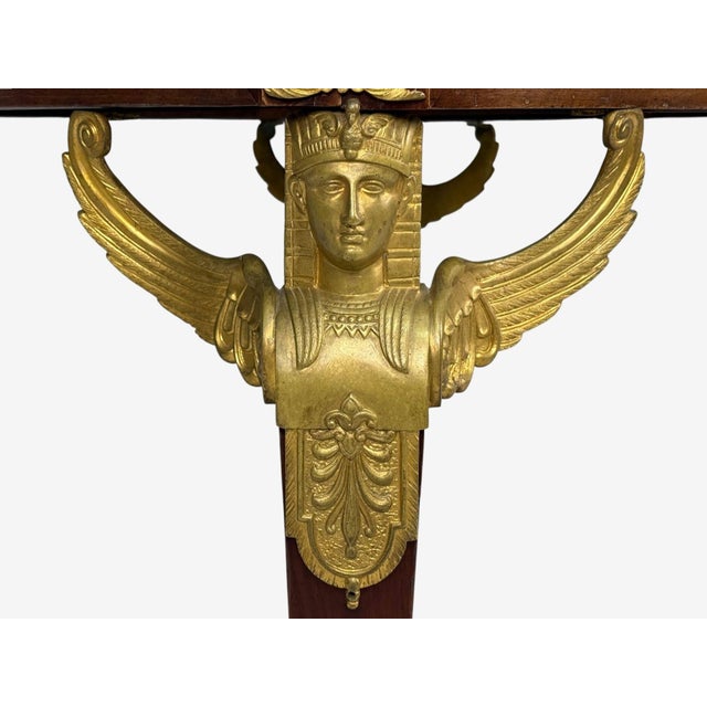 French Empire Revival, Center Table, Bronze, Mahogany, Marble, France, 19th C. For Sale In New York - Image 6 of 15