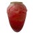 Murano Italy Seguso Glass Vase - Brilliant Translucent Red and Bottle Green For Sale