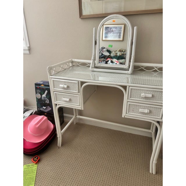 Mid 20th Century Vintage Angraves Rattan Desk/ Dressing Table For Sale - Image 5 of 5
