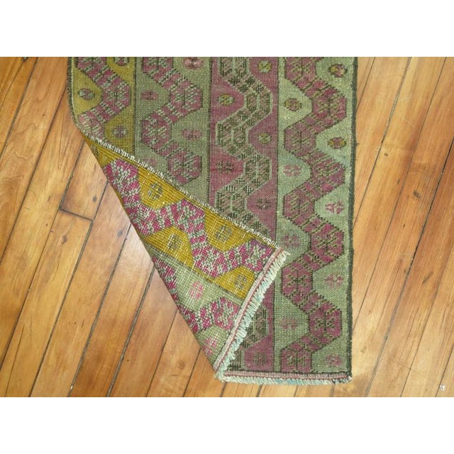 Asian Antique Zabihi Collection Narrow Antique Turkish Runner - 1'7" x 10'5" For Sale - Image 3 of 6