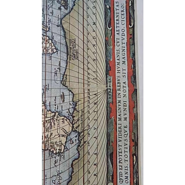 Paper Typus Orbis Terrarum Copperplate Engraving Map by Abraham Ortelius, 1500s For Sale - Image 7 of 8