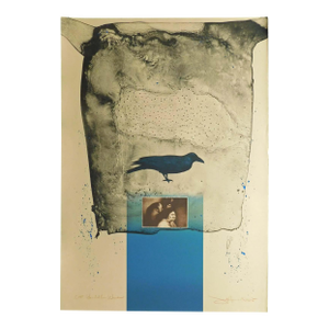 Frank Howell Wounded Knee Woman 1985 Blue Original Lithograph Art