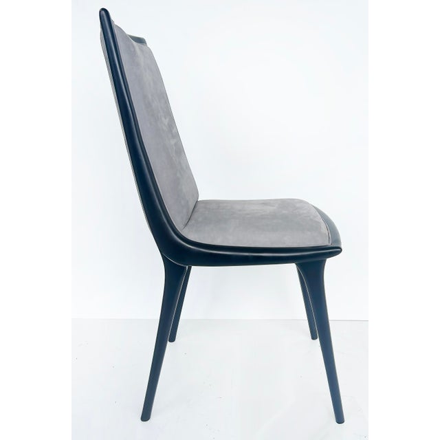 2010s Annibale Colombo Lacquered Suede Dining Chairs- Set of 6 For Sale - Image 5 of 12
