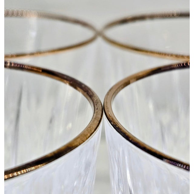 1997 Cristal D’Arques Constance Gold French Crystal Lowball Glasses – Set of 4 For Sale In Dallas - Image 6 of 10