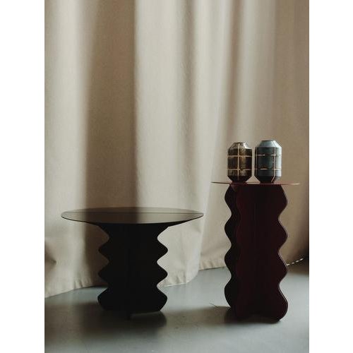 Navazi Decoration Vase in Scorched Coal Ceramic and Stainless Steel by Svitanok For Sale - Image 7 of 9