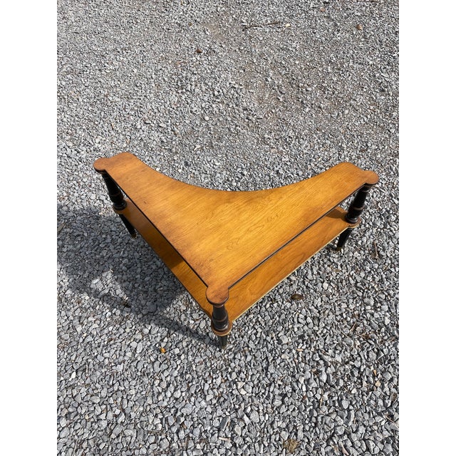 Neoclassical Mid 20th Century Neo-Classical Corner Table in Blonde Finished Maple For Sale - Image 3 of 10