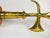 Vintage Early 20th Century Solid Brass Halberd Finial Battle Axe Flag Pole Topper Ornament on Wooden Base For Sale - Image 6 of 9