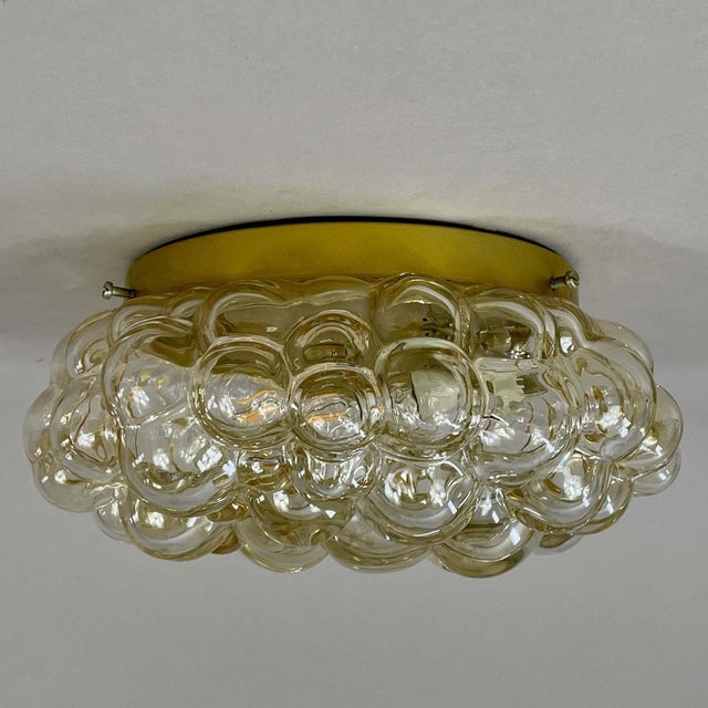 Mid-Century Modern Tinted Bubble Glass Flush Mount from Limburg, 1960s For Sale - Image 3 of 16