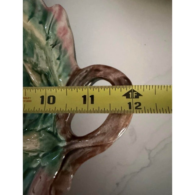 Emerald Antique 19th C. Etruscan Majolica Begonia Leaf Platter - Griffen, Smith & Hill For Sale - Image 8 of 9