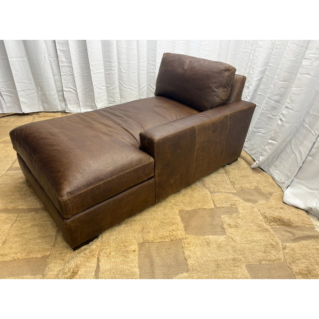 Textile Rh Maxwell Leather Right-Arm Chaise For Sale - Image 7 of 18