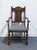 Gothic Vintage Antique Solid Oak Rustic Gothic Jacobean Tudor Style Dining Arm Chair For Sale - Image 3 of 11