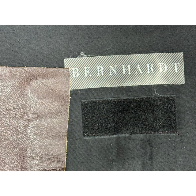 Vintage Bernhardt Tufted Leather Writers Chair With Ottoman For Sale - Image 18 of 18