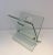 Metal In the Style of François Arnal, Glass and Brushed Steel Design Magazine Rack For Sale - Image 7 of 13