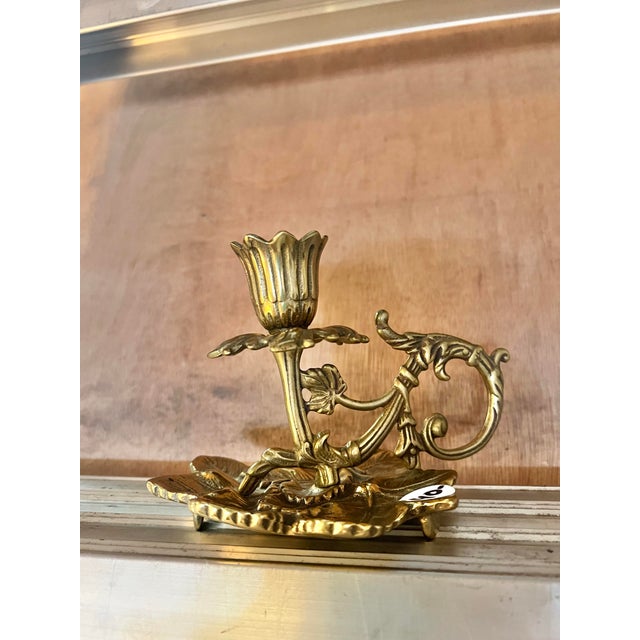 Virginia Metalcrafters Grape Cluster Brass Candlestick Holder (chamberstick style) Bring a touch of old-world elegance to...