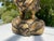 Patinated Wooden Buddha Sculpture in Gilt Color For Sale - Image 6 of 11