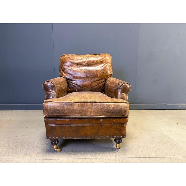 Mid-Century Modern Leather Club Chair, 1950s For Sale - Image 11 of 14