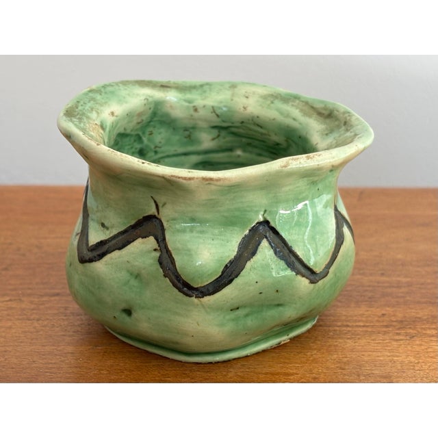 Rustic Late 20th Century Small Folk Art Pottery Planter Pot For Sale - Image 3 of 5
