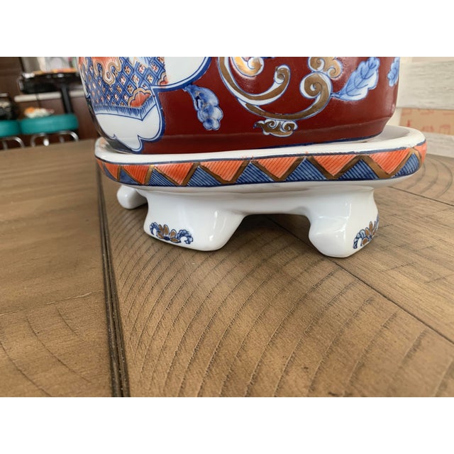 Vintage Chinese Imari Style Hand Painted & Gilt Engraved Porcelain