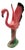 Mid 20th Century Open Wing Pink Flamingo Ceramic Tabletop Statue by Leftons For Sale