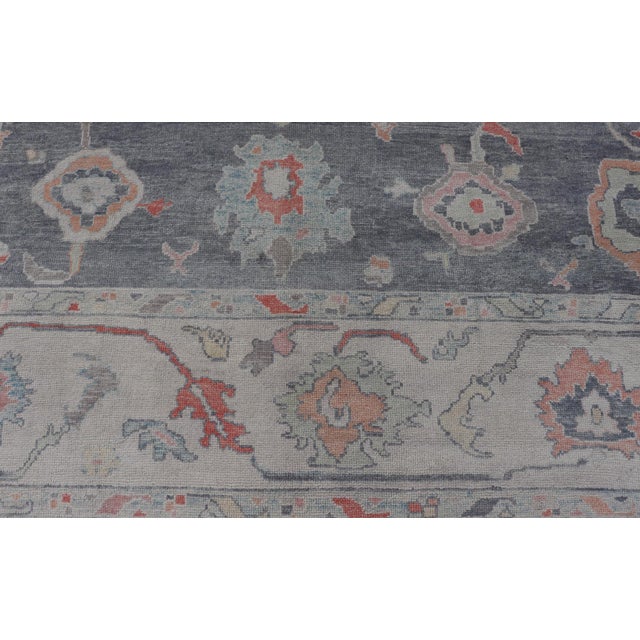 Large Turkish Modern Oushak Rug in Gray and Neutrals and All-Over Design 14'5"x18'0" For Sale - Image 11 of 12