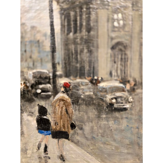 Sky Blue Jules Herve -View of the Quays Along the Seine River, Paris-Original Oil Painting For Sale - Image 8 of 13