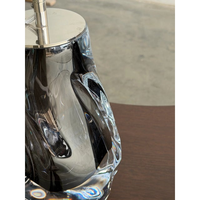 1960s Porta Romana Obsidian Swirl Lamps - Pair For Sale - Image 10 of 15