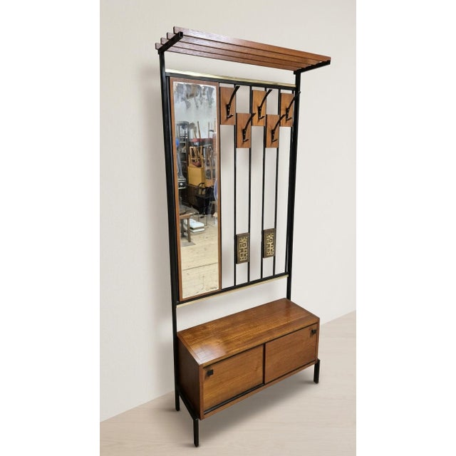 Mid-Century Modern Hallway Coat Rack with Mirror by Alfred Hendrickx for Belform, Belgium, 1940s For Sale - Image 16 of 18