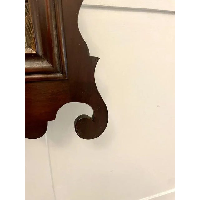 Brown Large Edwardian Inlaid and Gilt Mahogany Fretted Wall Mirror, 1900s For Sale - Image 8 of 9