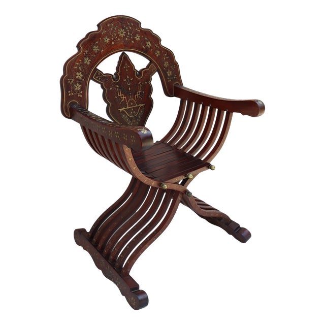 Vintage Savonarola Cedar Chair, 1950s For Sale