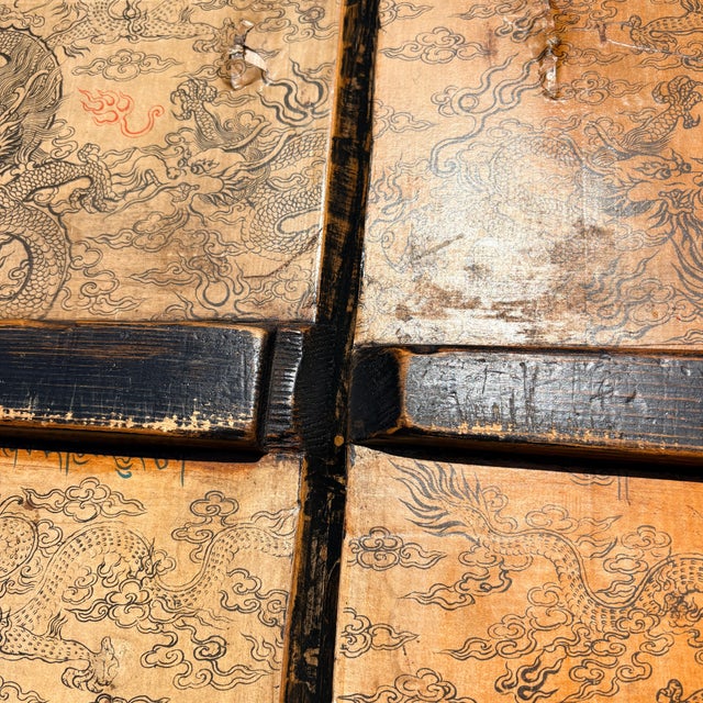 Antique Tibetan Cabinet Doors With Embossed Dragon Motifs, Pair For Sale - Image 17 of 18