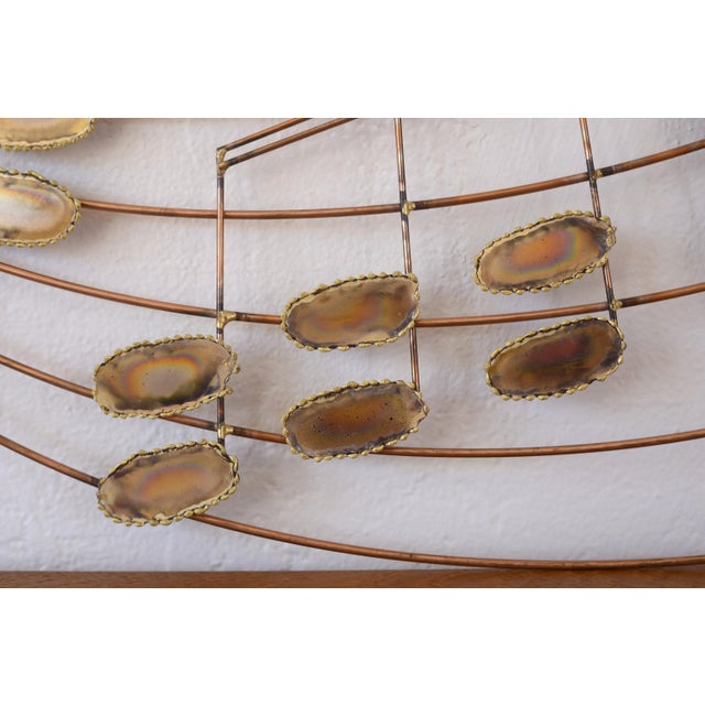1970s Mid Century Musical Staff & Notes Metal Wall Sculpture For Sale - Image 5 of 9